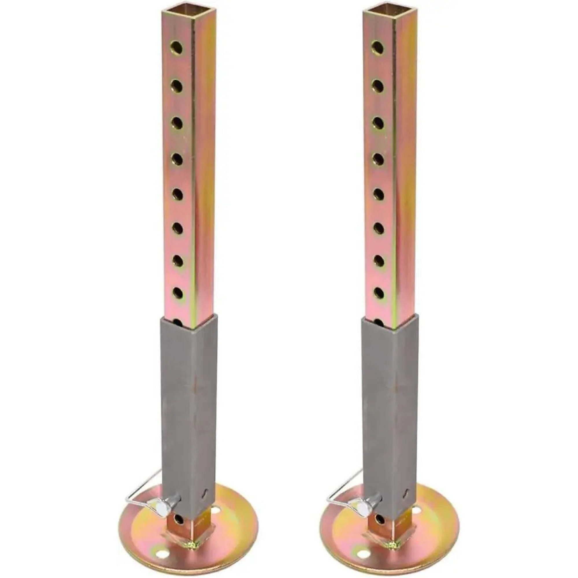 Pacific Trailer, Telescoping Stabilizer Jacks-Pair, 18 Inch of Travel, 2K Capacity, Used with any Kind of Trailer, Model# SJR-208-2PK.